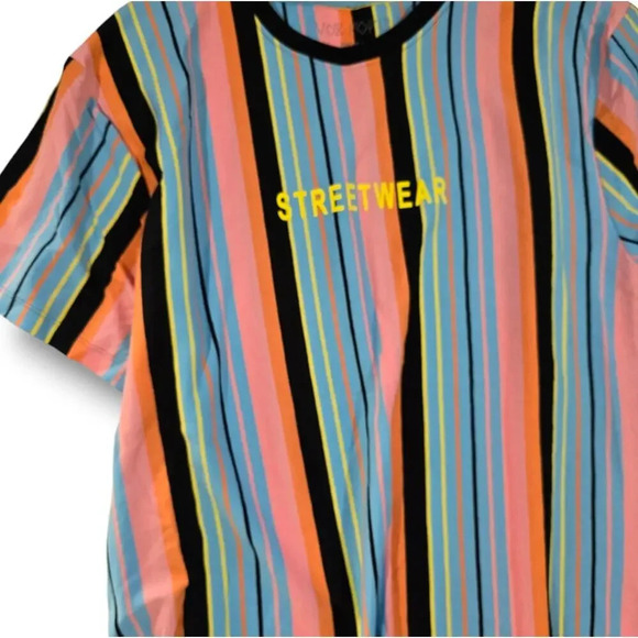 Vox Populi for the People adult Unisex colorful striped short sleeves tshirt  xl - Picture 2 of 8